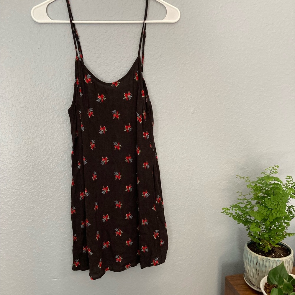 Black, Floral Mini Dress